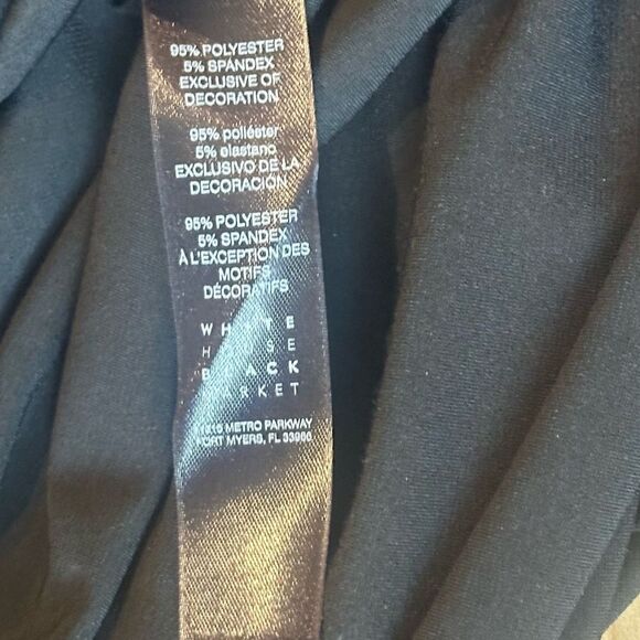 WHBM Black Sleeveless Stretchy V-Neck Ruffled Hemline Dress Size XS - Picture 7 of 8